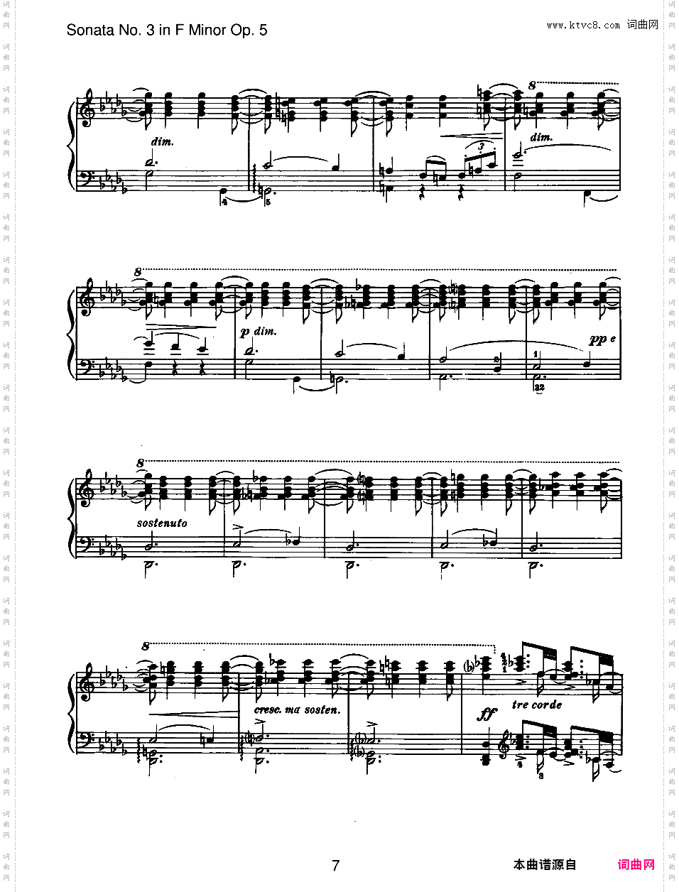 f小调第三钢琴奏鸣曲 Piano Sonata No·3 in f Minor Op·5Brahms op005 Sonata #3 in f版本一