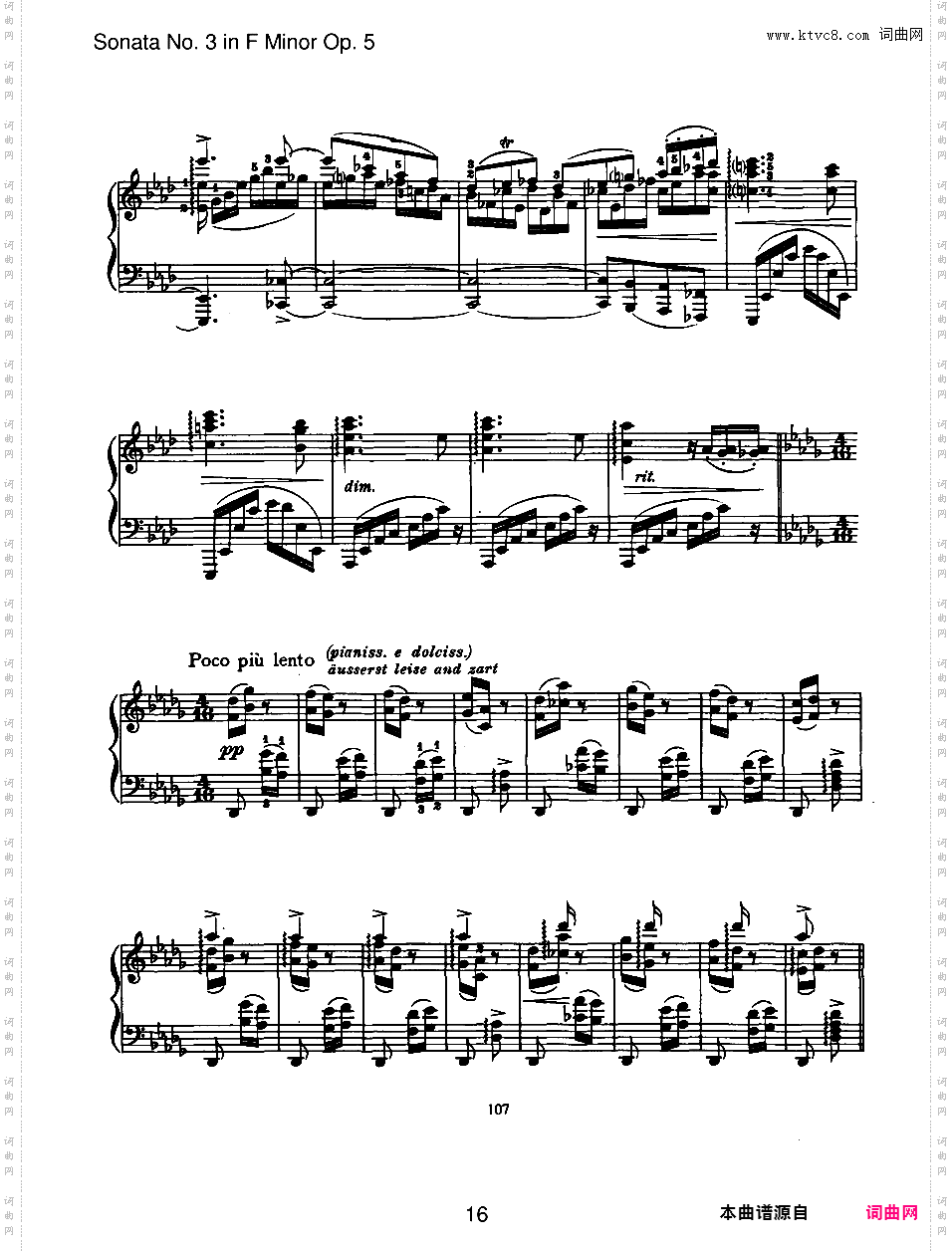 f小调第三钢琴奏鸣曲 Piano Sonata No·3 in f Minor Op·5Brahms op005 Sonata #3 in f版本一