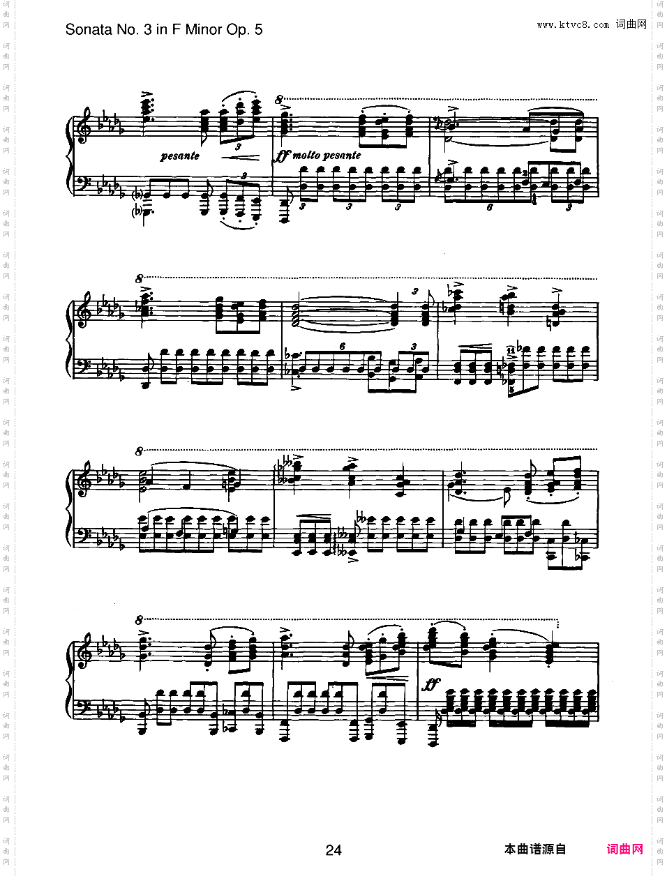 f小调第三钢琴奏鸣曲 Piano Sonata No·3 in f Minor Op·5Brahms op005 Sonata #3 in f版本一