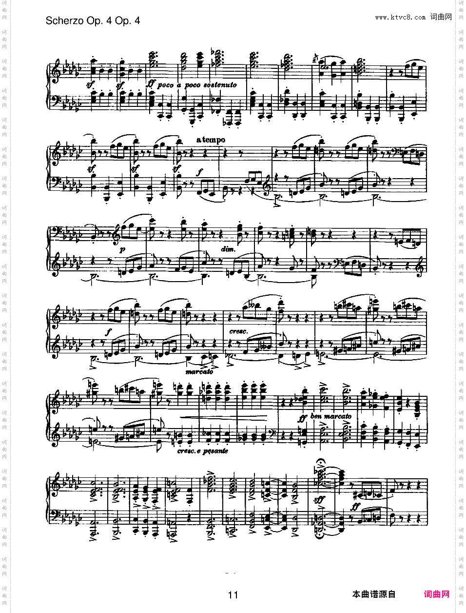 降e小调谐谑曲 Scherzo in e-flat Minor Op·4