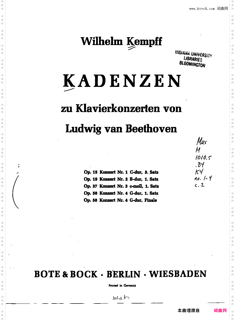 Beethoven-Kempff Cadenza
