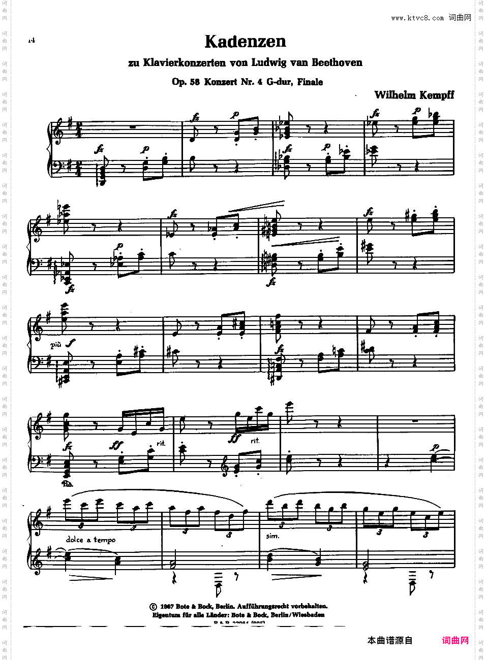 Beethoven-Kempff Cadenza
