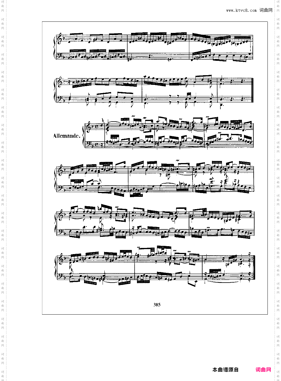 英国组曲 English Suites BWV 806-811English Suite No 6 in d, BWV 811