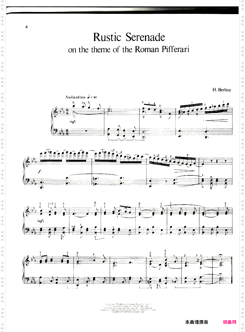 柏辽兹一生仅有的三首钢琴作品:乡村小夜曲,庄严的颂歌,托卡塔