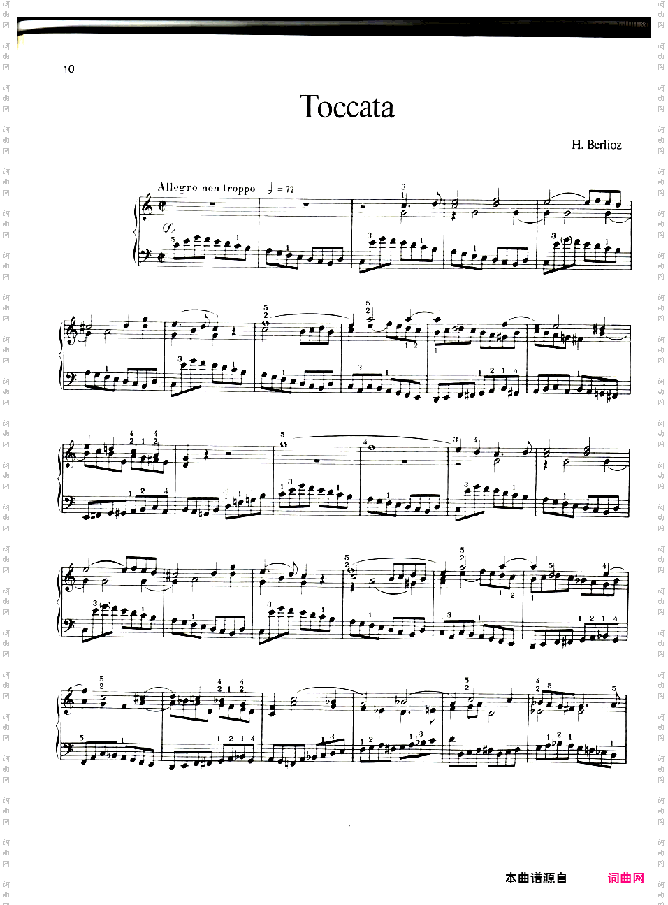 柏辽兹一生仅有的三首钢琴作品:乡村小夜曲,庄严的颂歌,托卡塔