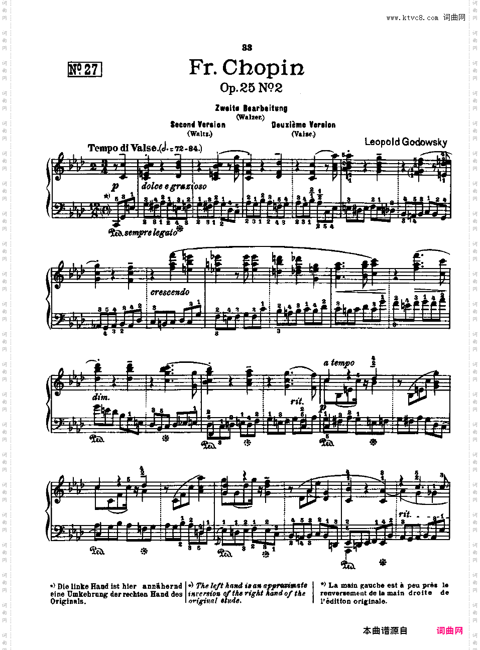 53首以肖邦练习曲为素材而作的练习曲 Etudes d'Apres ChopinGodowsky Etudes d'Apres Chopin 2