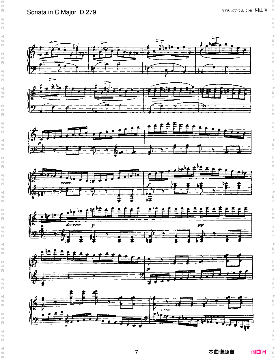 C大调第二钢琴奏鸣曲 Piano Sonata No·2 in C Major D·279