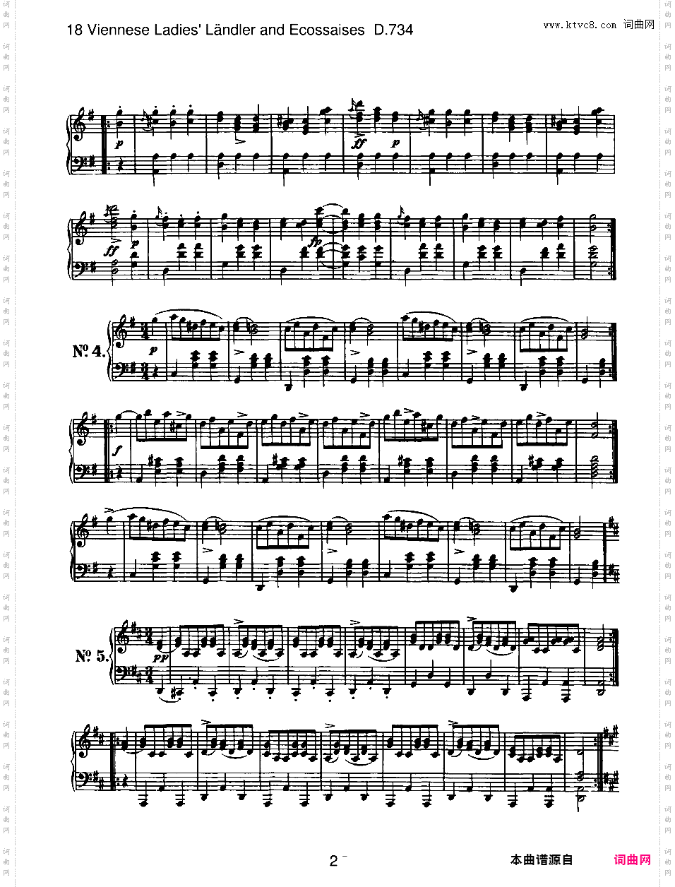 16首维也纳女士兰德勒舞曲 16 Viennese Ladies' Landler Op·67 D·734