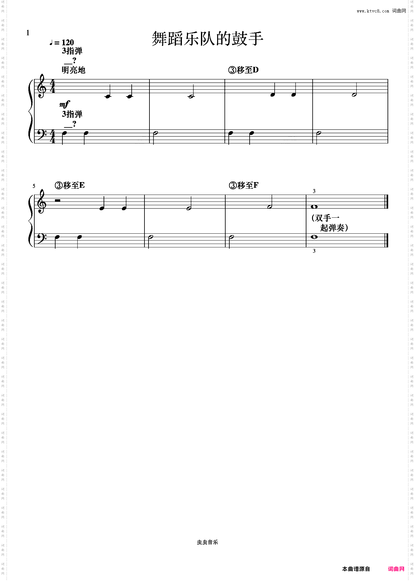 舞蹈乐队的鼓手《菲伯尔钢琴基础教程 第1级 技巧和演奏》