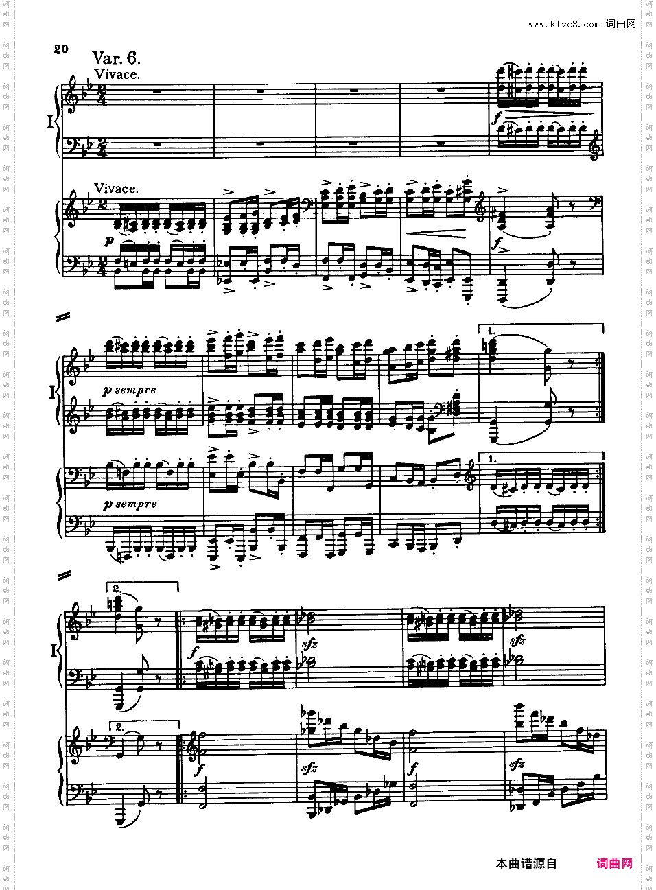 海顿主题变奏曲“圣·安东尼变奏曲”Op·56b - 双钢琴