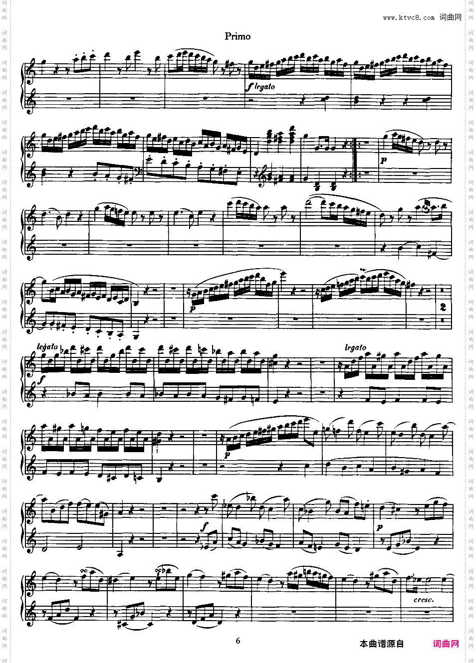 C大调双钢琴奏鸣曲 Sonata for Piano Duet in C Major K·521