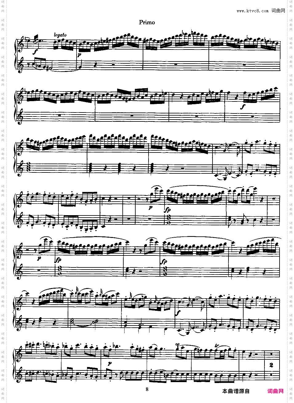 C大调双钢琴奏鸣曲 Sonata for Piano Duet in C Major K·521