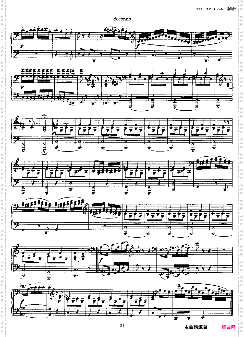 C大调双钢琴奏鸣曲 Sonata for Piano Duet in C Major K·521
