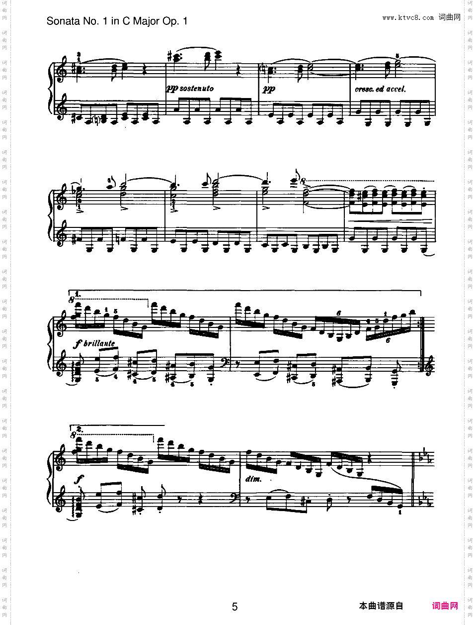 C大调第一钢琴奏鸣曲 Piano Sonata No·1 in C Major Op·1