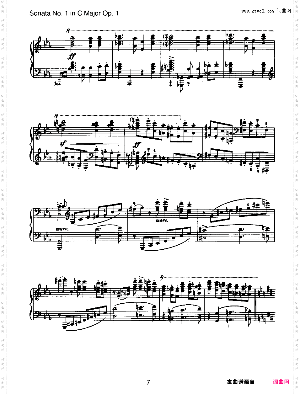 C大调第一钢琴奏鸣曲 Piano Sonata No·1 in C Major Op·1