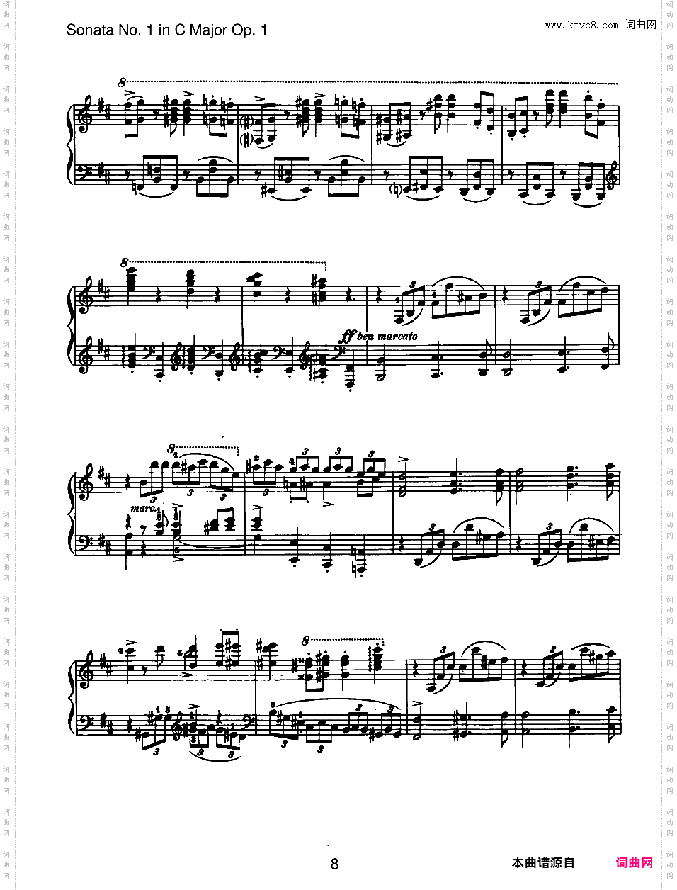C大调第一钢琴奏鸣曲 Piano Sonata No·1 in C Major Op·1