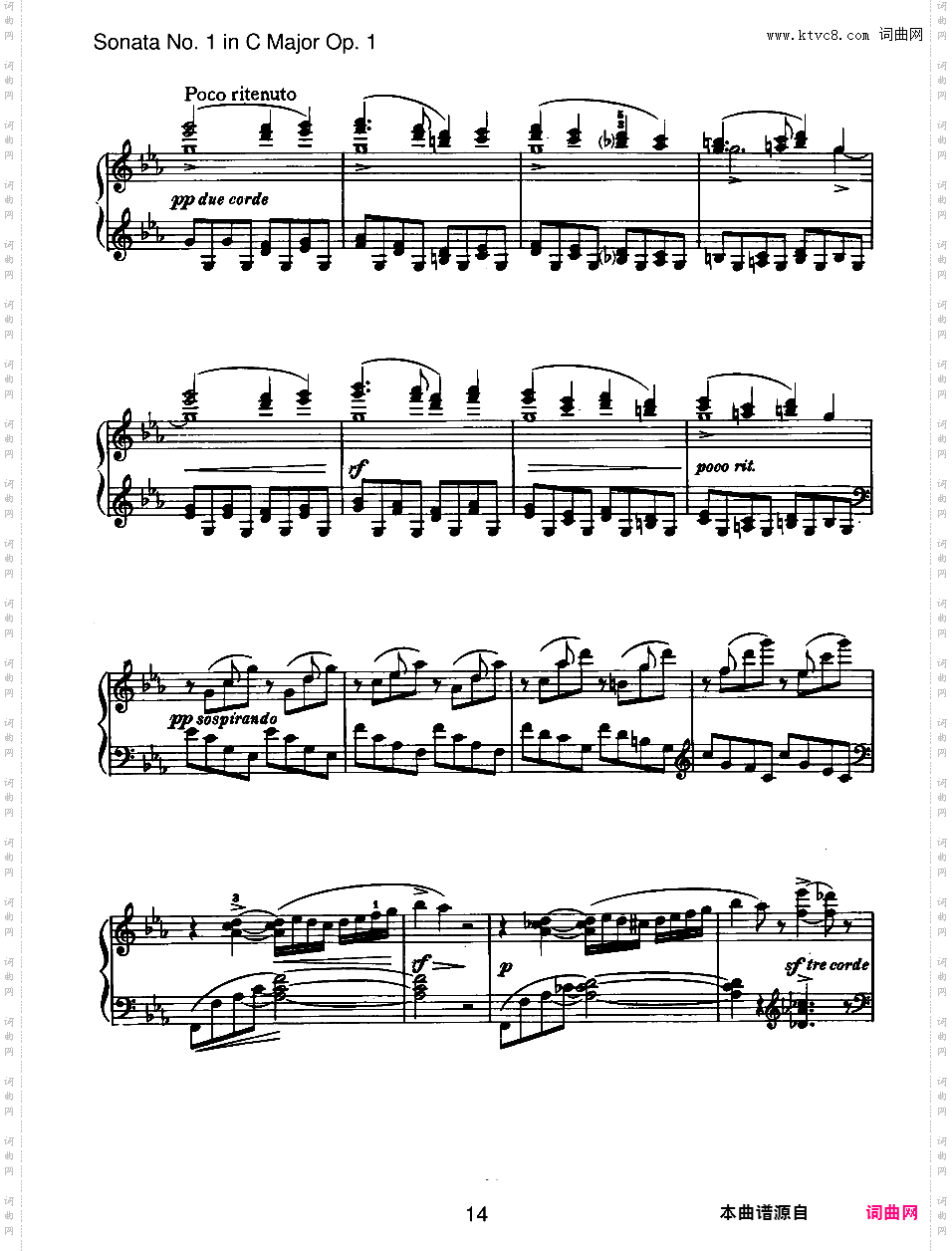 C大调第一钢琴奏鸣曲 Piano Sonata No·1 in C Major Op·1