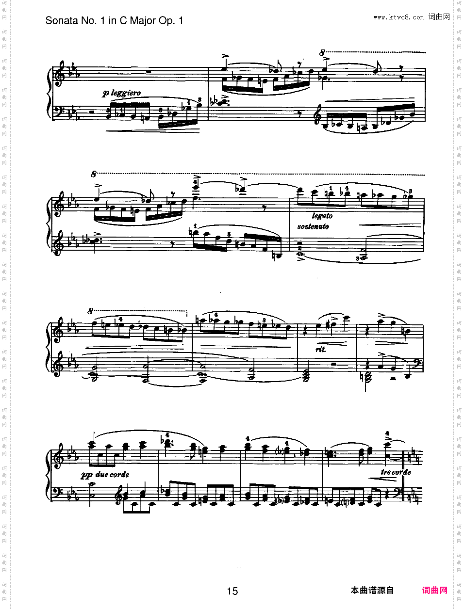 C大调第一钢琴奏鸣曲 Piano Sonata No·1 in C Major Op·1