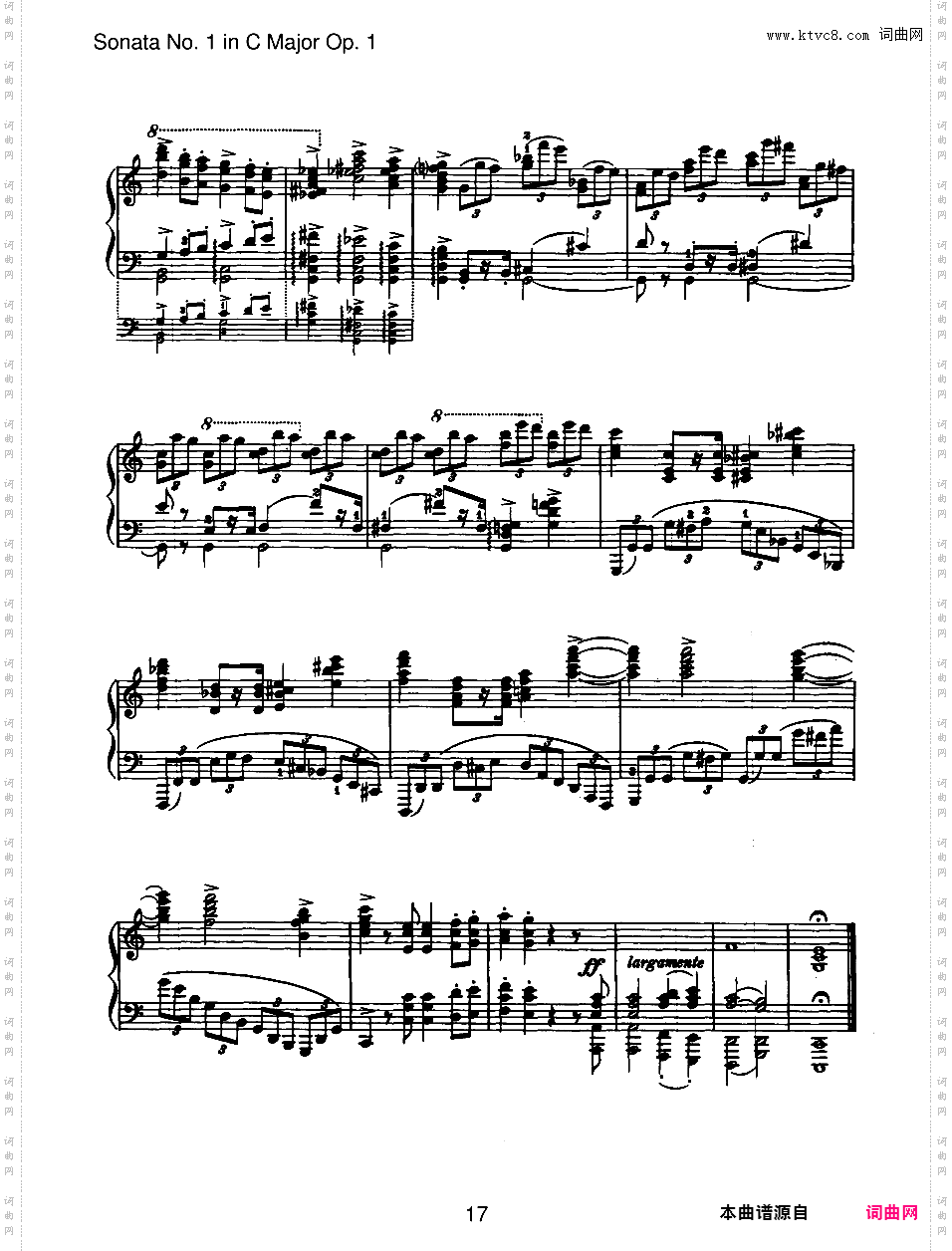 C大调第一钢琴奏鸣曲 Piano Sonata No·1 in C Major Op·1