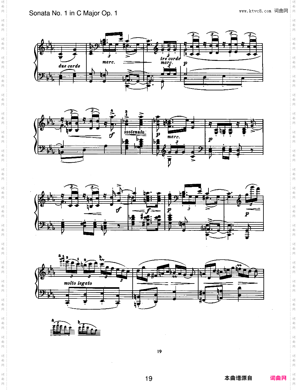 C大调第一钢琴奏鸣曲 Piano Sonata No·1 in C Major Op·1