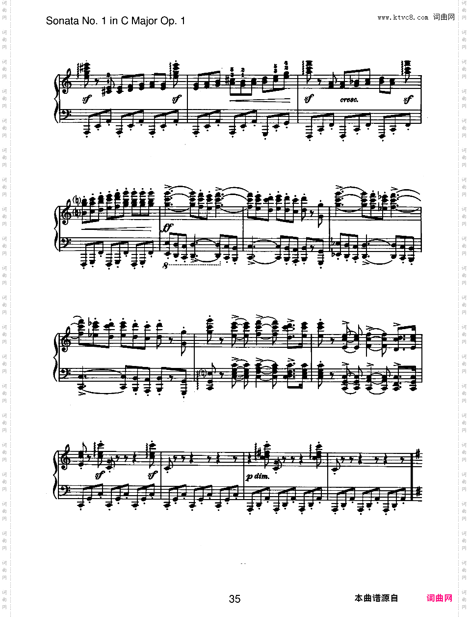 C大调第一钢琴奏鸣曲 Piano Sonata No·1 in C Major Op·1