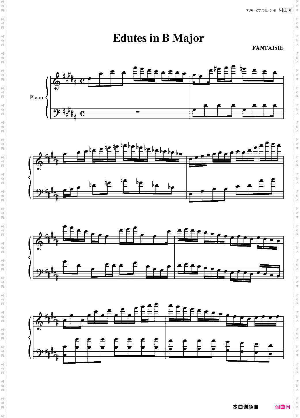 B大调综合练习曲