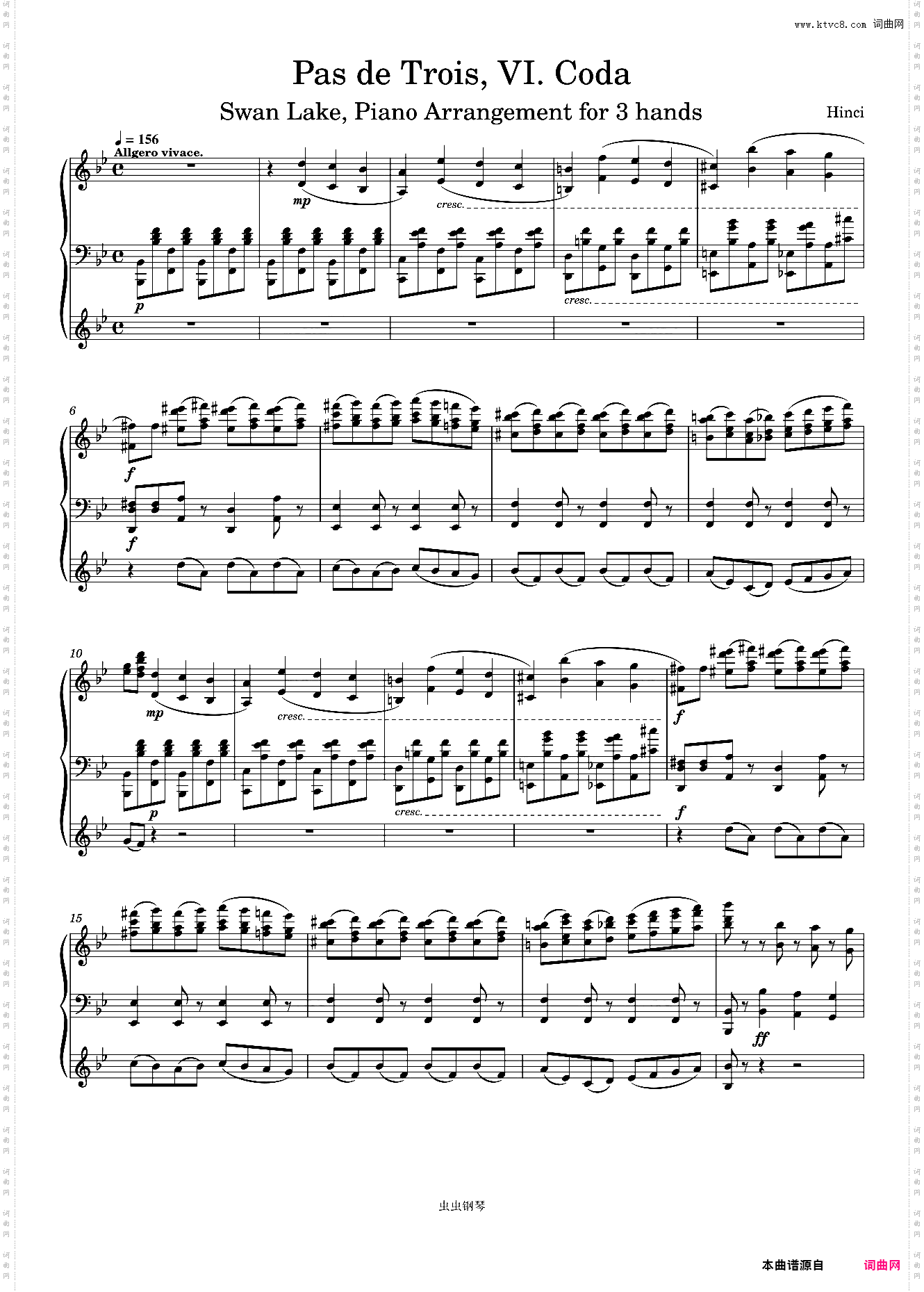 Swan Lake, 4· Pas de Trois, VI· Coda Piano