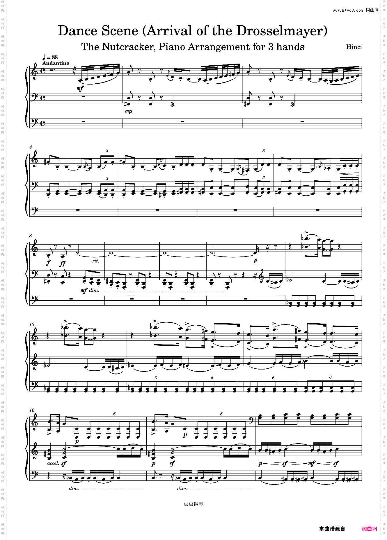 The Nutcracker, 4· Dance Scene Arrival of the Drosselmayer, Piano