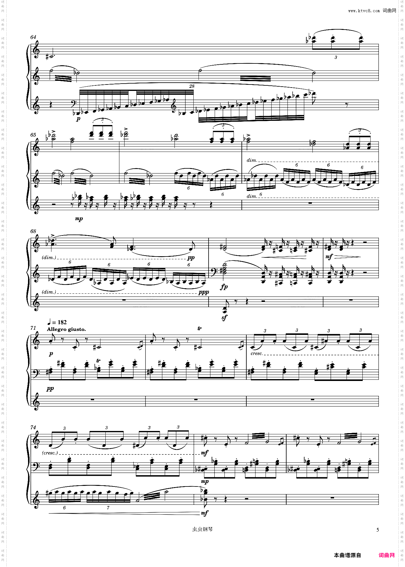 The Nutcracker, 6· Departure of the guests Clara and the Nutcracker, Piano