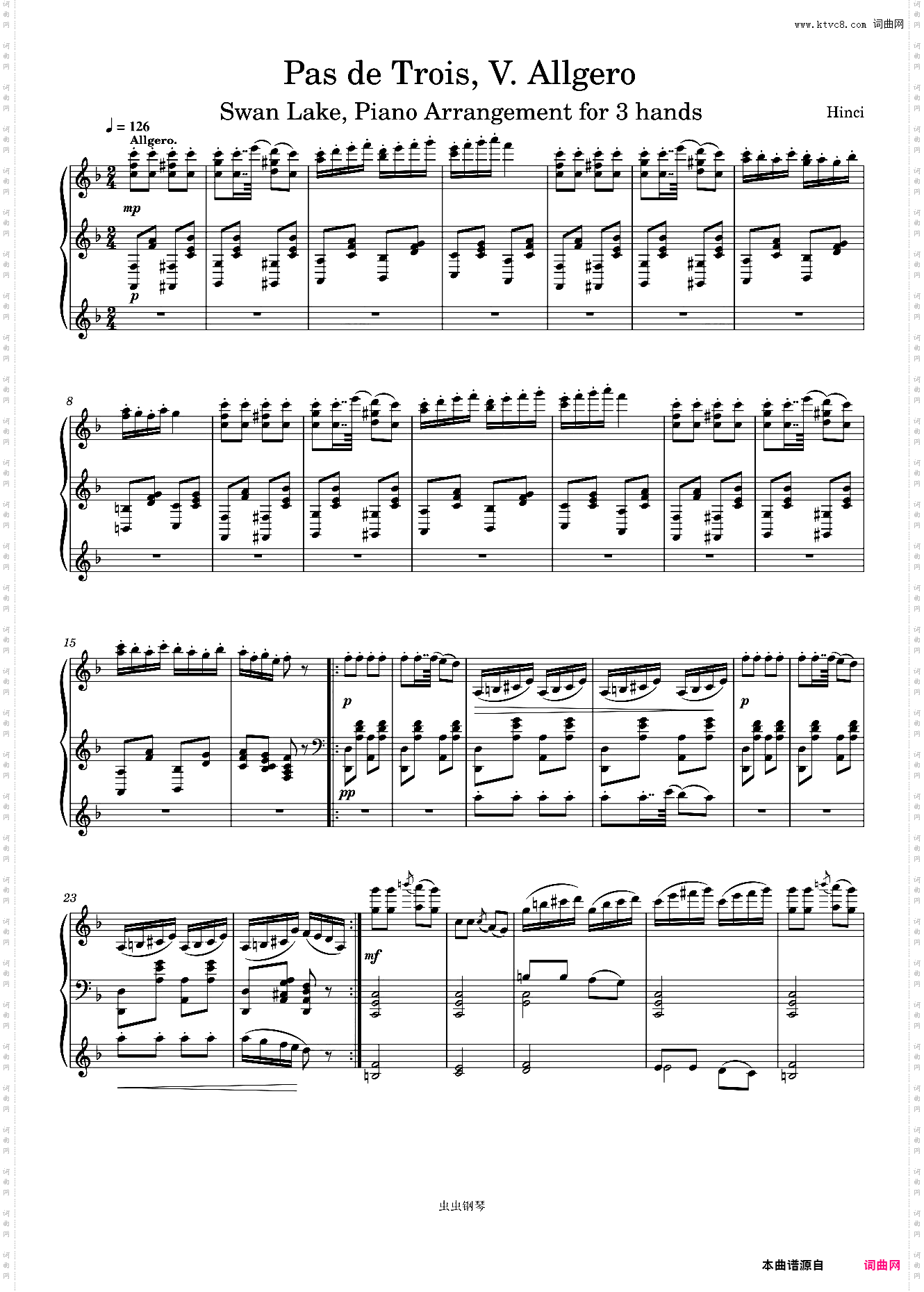 Swan Lake, 4· Pas de Trois, V· Allegro Piano