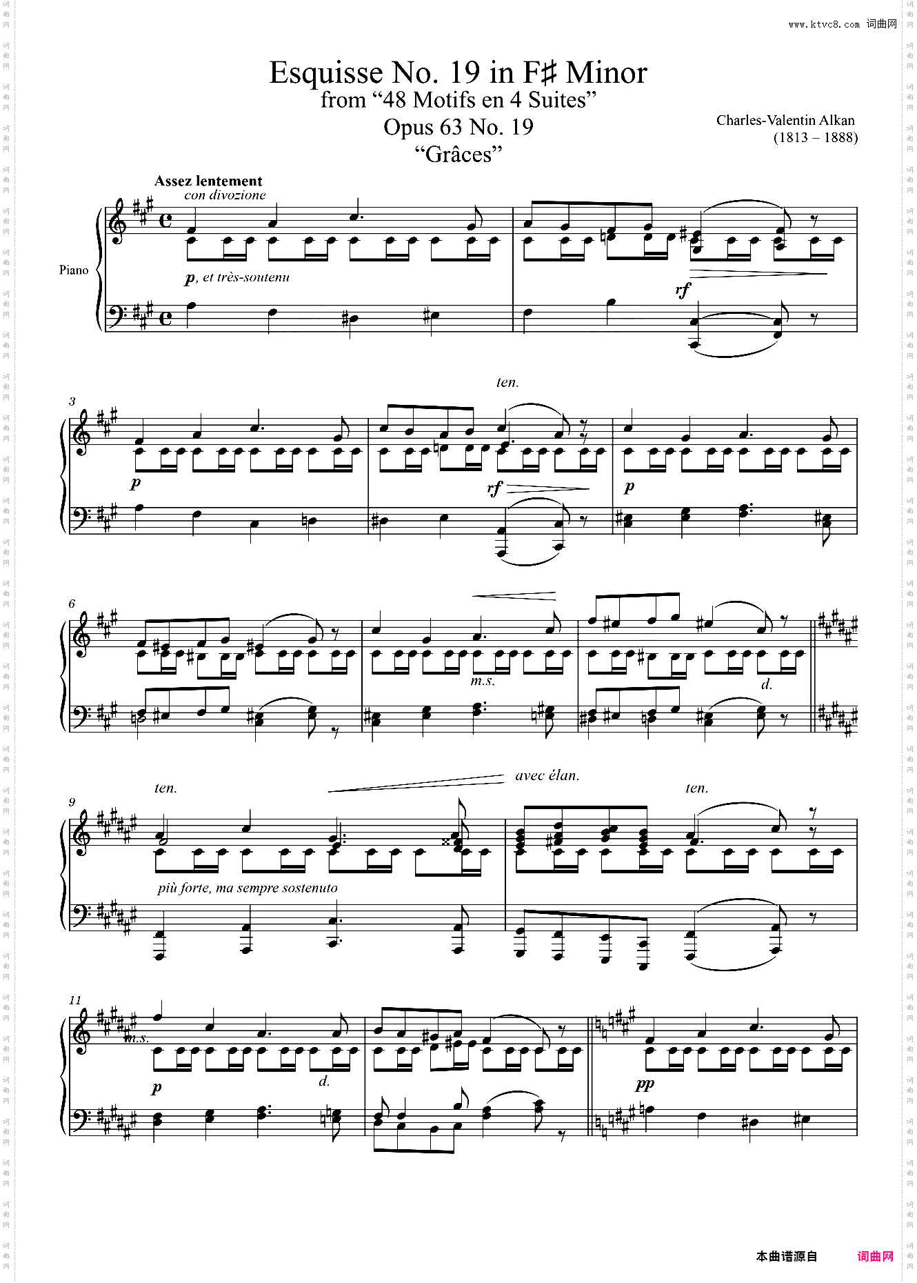 Esquisse Opus 63 No· 19 in F? Minor