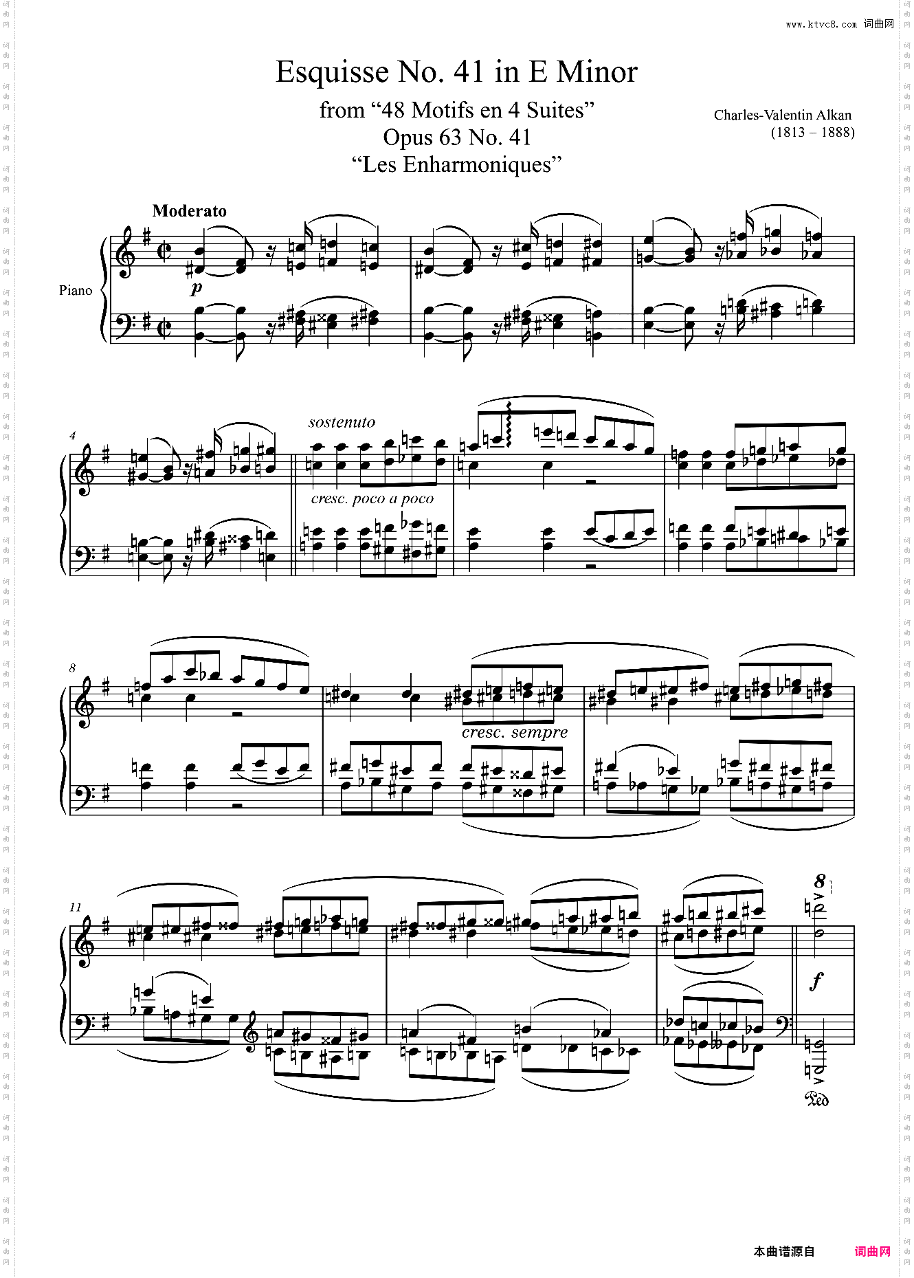 Esquisse Opus 63 No· 41 in E Minor