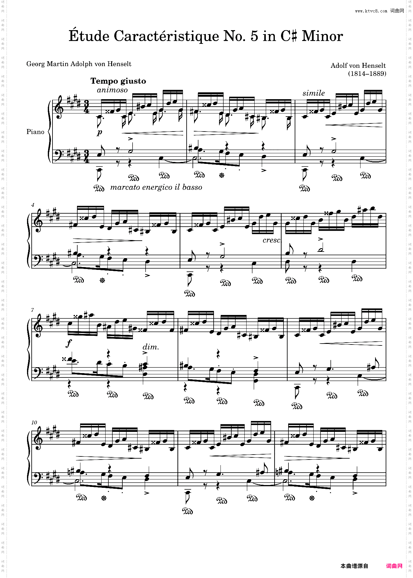 étude Caractéristique Opus 2 No· 5 in C? Minor
