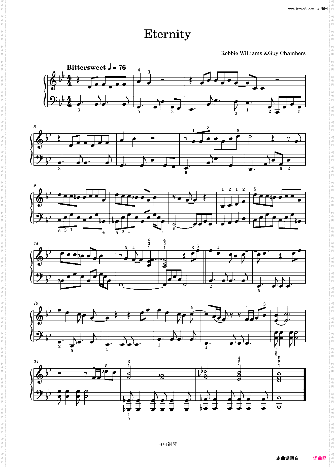 Eternity-Robbie Williams带指法