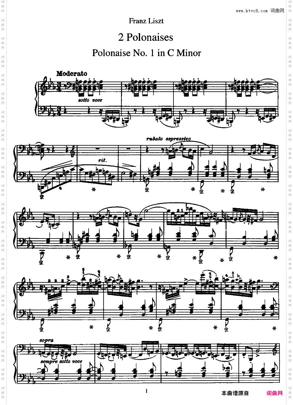 2首波洛奈兹舞曲 Two Polonaises S·223