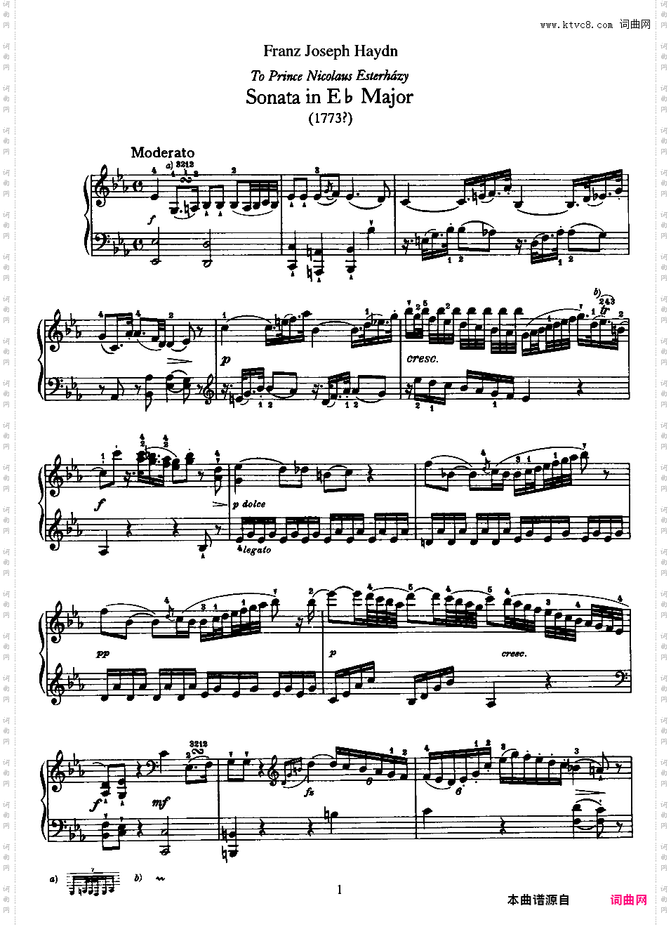 52首钢琴奏鸣曲 52 Piano SonatasPiano Sonata No 25 in Eb_NoRestriction