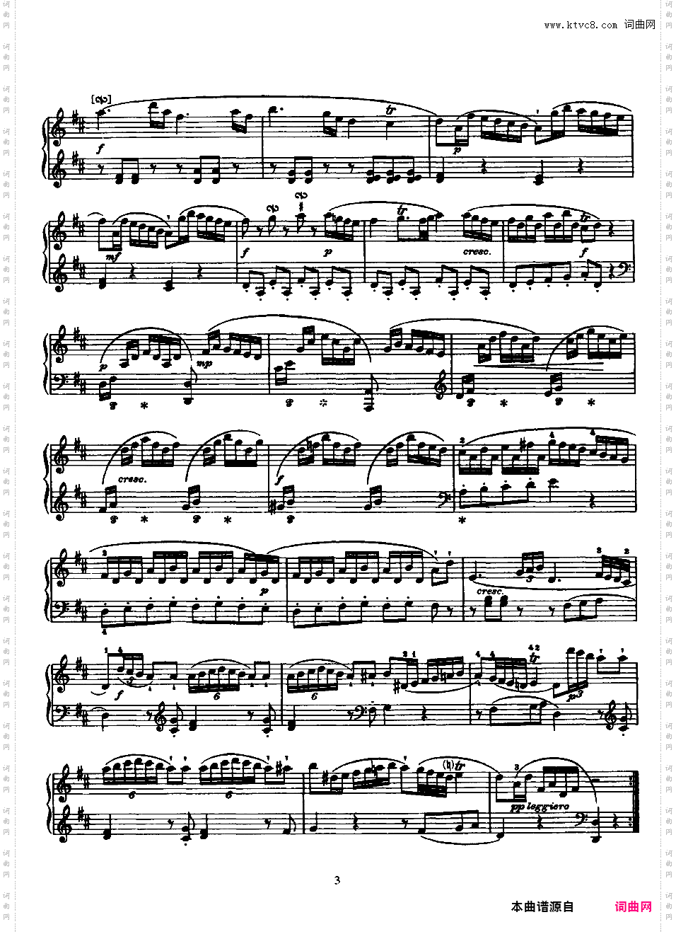 52首钢琴奏鸣曲 52 Piano SonatasPiano Sonata No 4 in D_NoRestriction