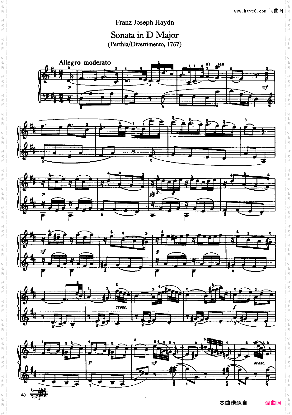 52首钢琴奏鸣曲 52 Piano SonatasPiano Sonata No 14 in D_NoRestriction
