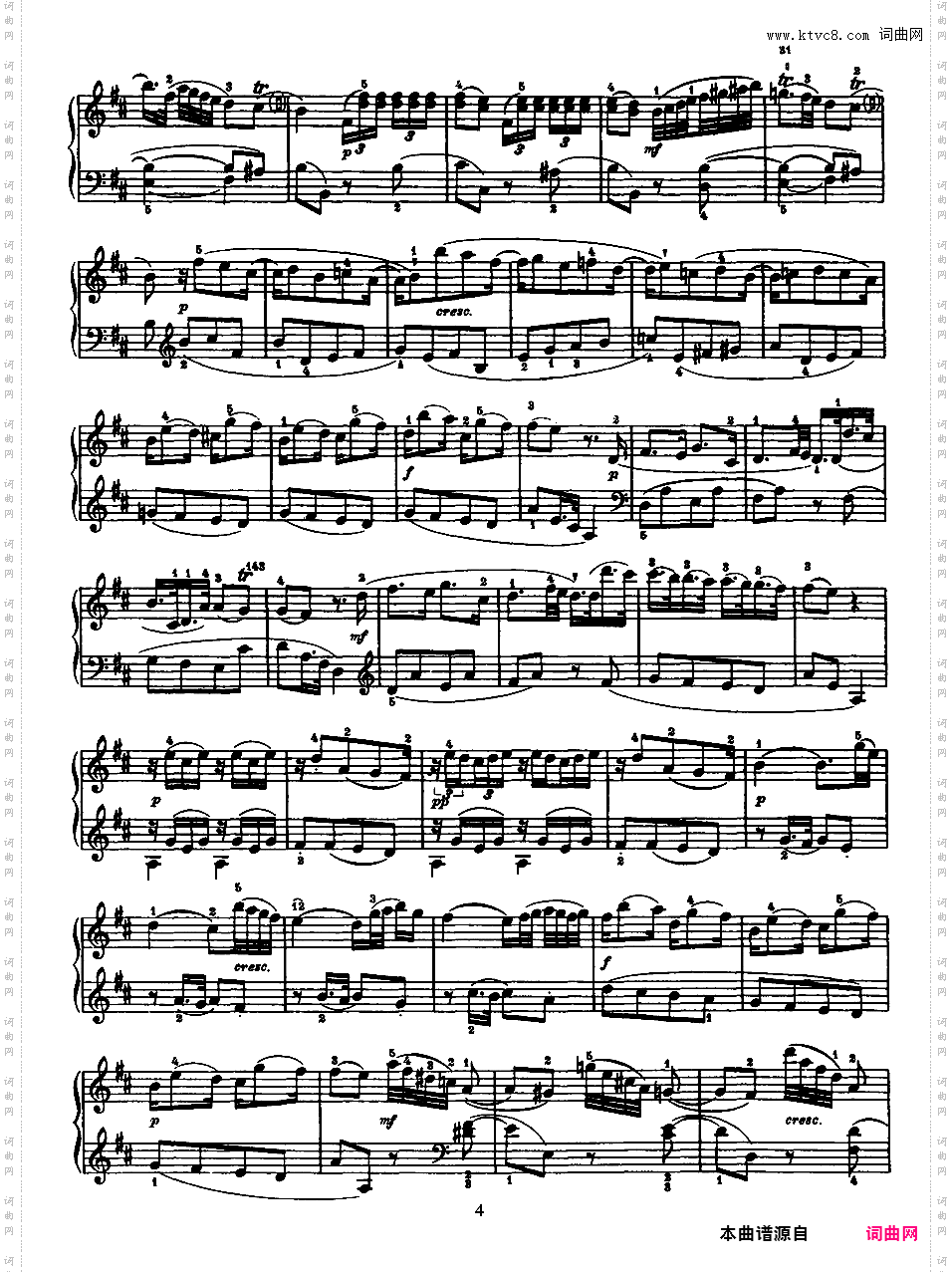 52首钢琴奏鸣曲 52 Piano SonatasPiano Sonata No 14 in D_NoRestriction