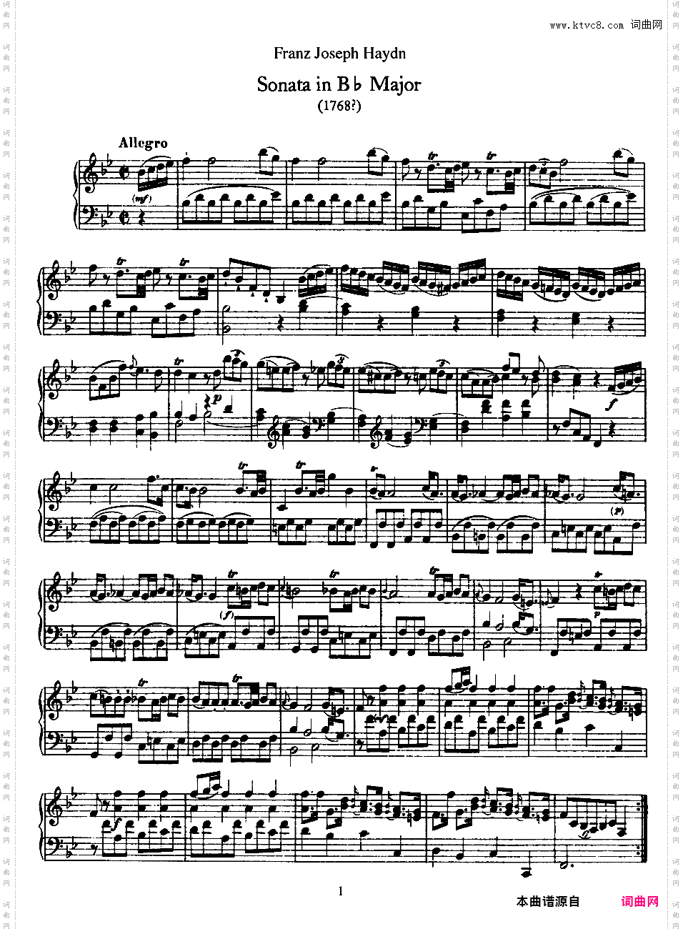 52首钢琴奏鸣曲 52 Piano SonatasPiano Sonata No 17 in Bb_NoRestriction