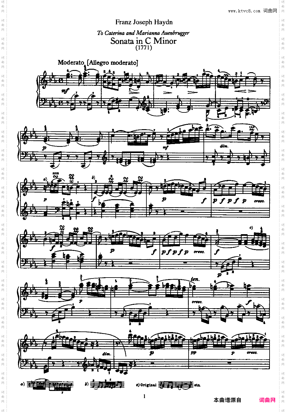 52首钢琴奏鸣曲 52 Piano SonatasPiano Sonata No 20 in c_NoRestriction