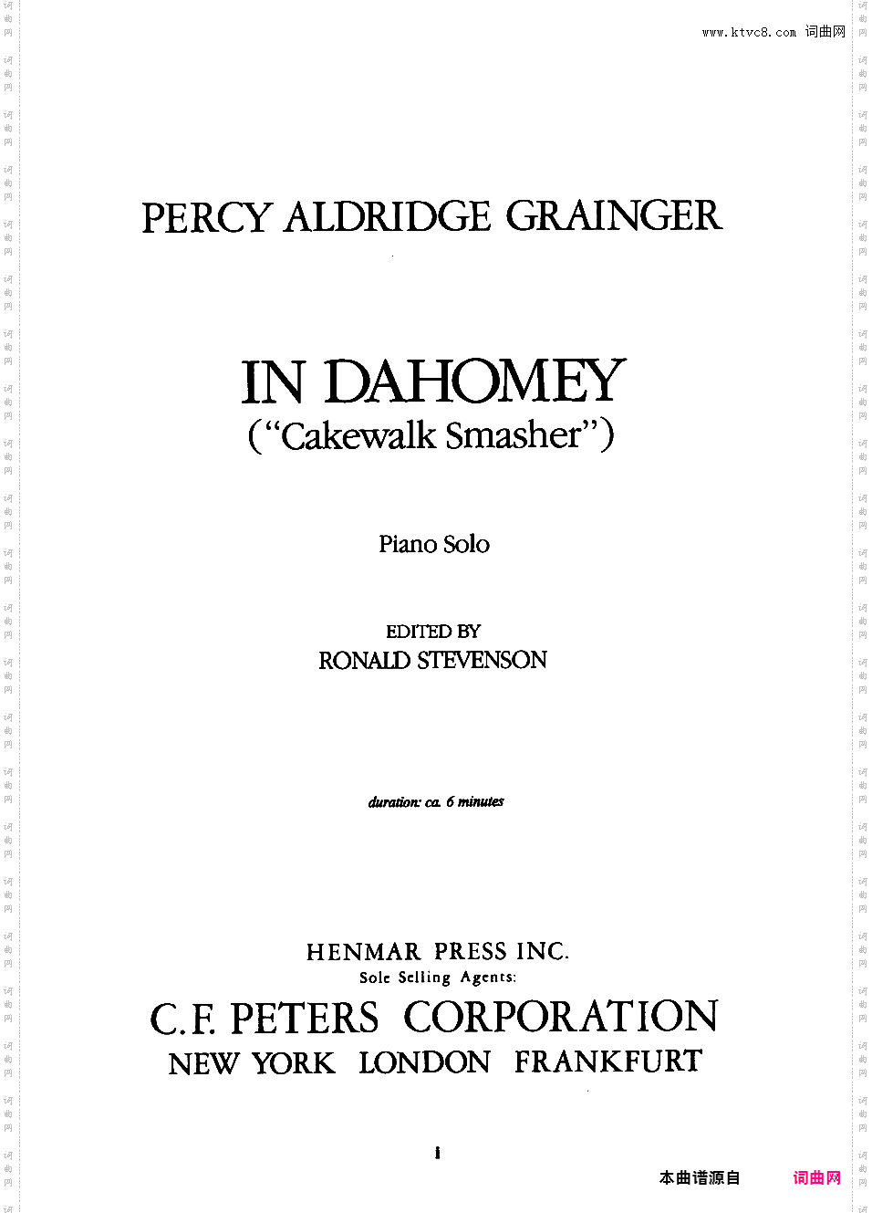 达荷美黑人步态舞 In Dahomey ·