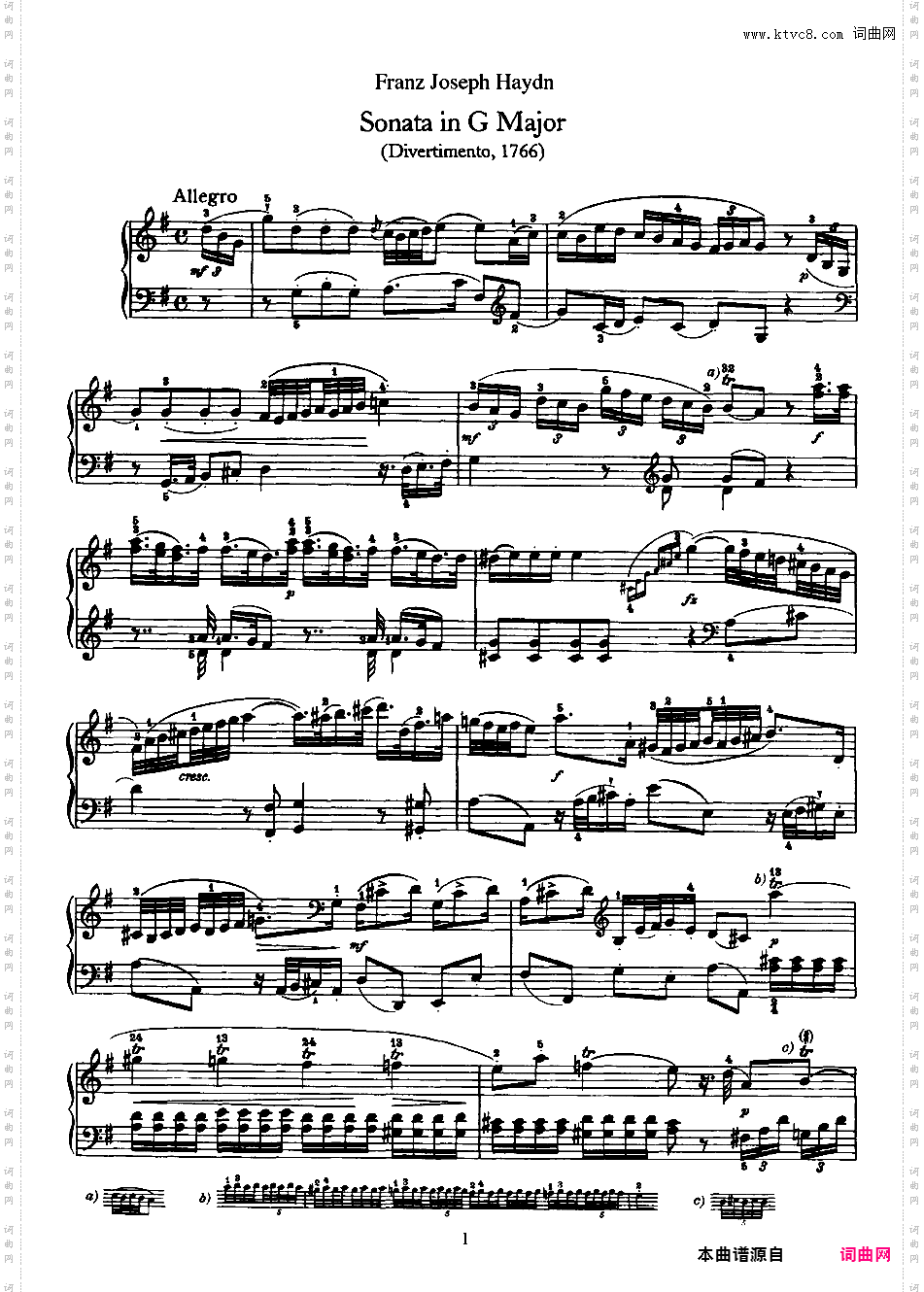 52首钢琴奏鸣曲 52 Piano SonatasPiano Sonata No 6 in G_NoRestriction