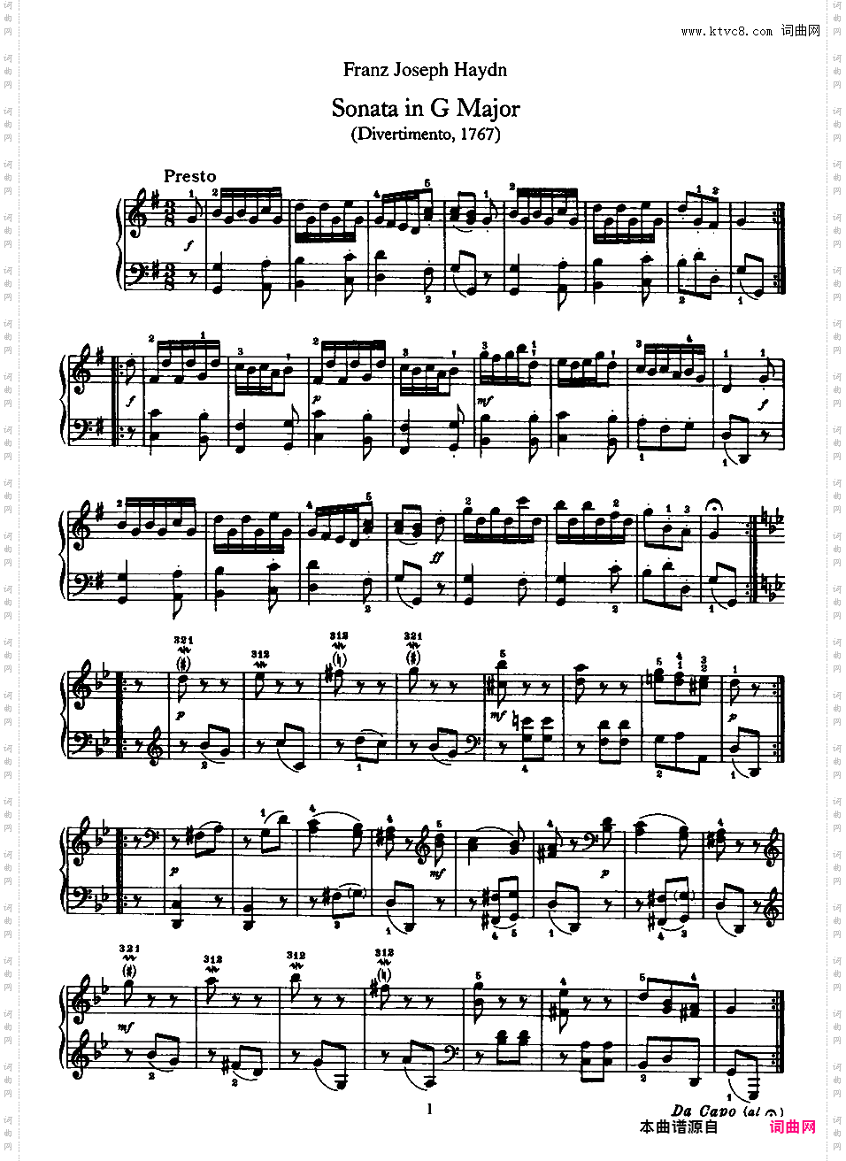 52首钢琴奏鸣曲 52 Piano SonatasPiano Sonata No 11 in G_NoRestriction