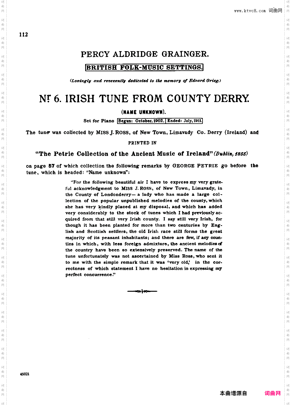 爱尔兰德里小调 Irish Tune From County Derry