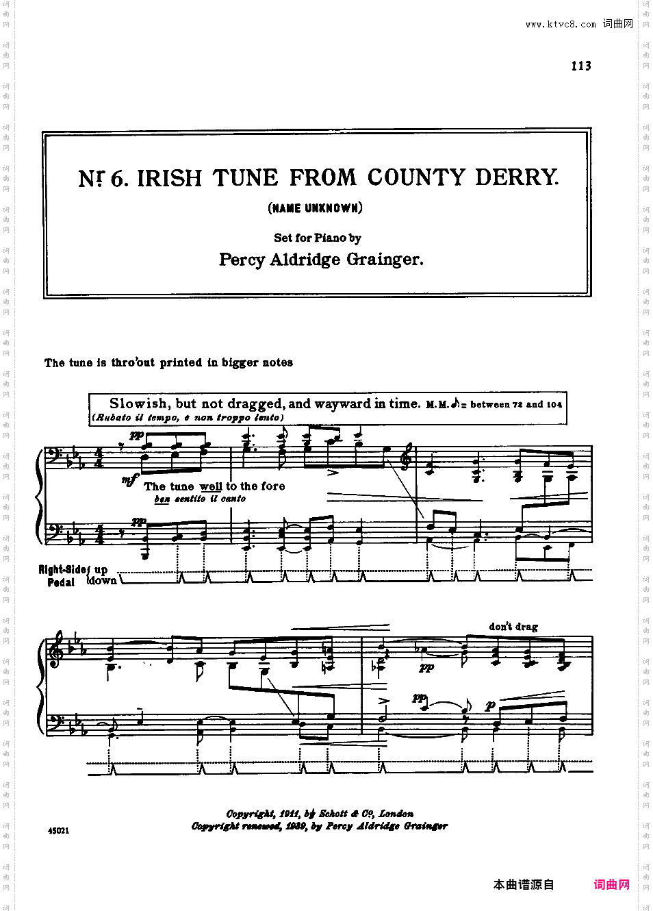 爱尔兰德里小调 Irish Tune From County Derry