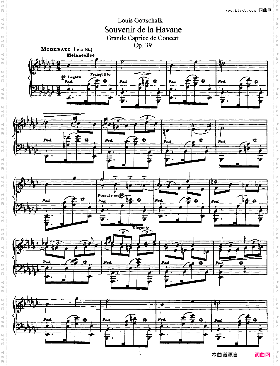 哈瓦那的回忆Souvenir de la Havane op39