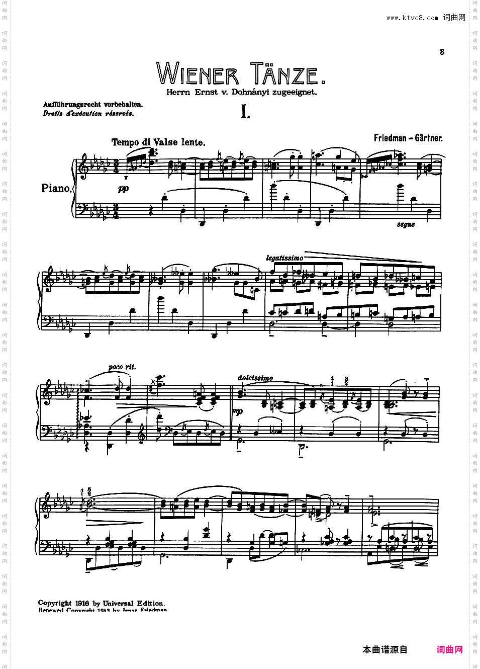Friedman 改编曲集Gartner-Friedman Six Viennese Dances