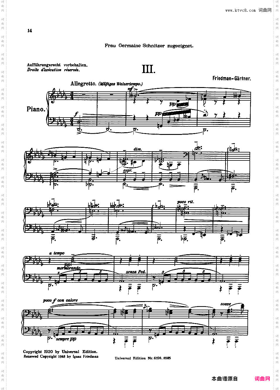 Friedman 改编曲集Gartner-Friedman Six Viennese Dances
