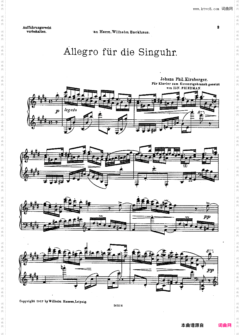 Friedman 改编曲集Kirnberger-Friedman Allegro